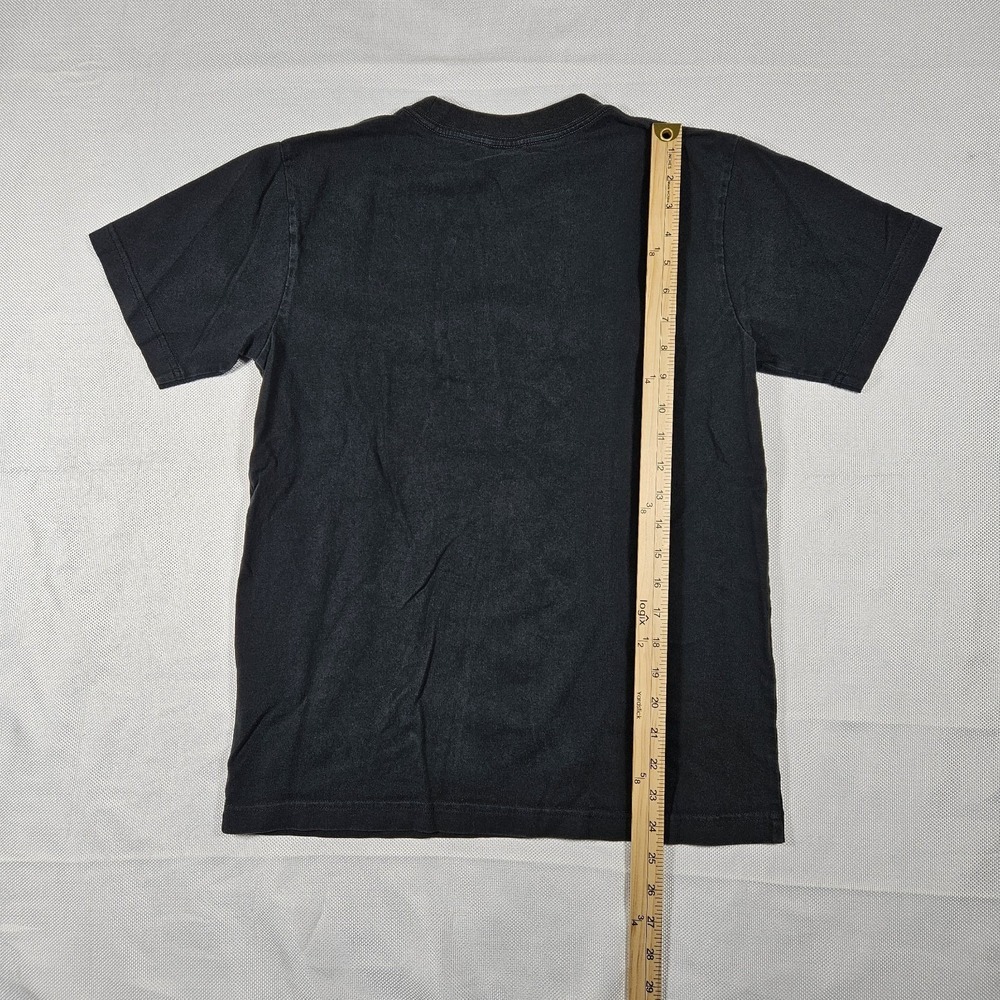VTG Champion Mens Script Logo Graphic T-Shirt Black Orange Medium Short Sleeve - Picture 5 of 6